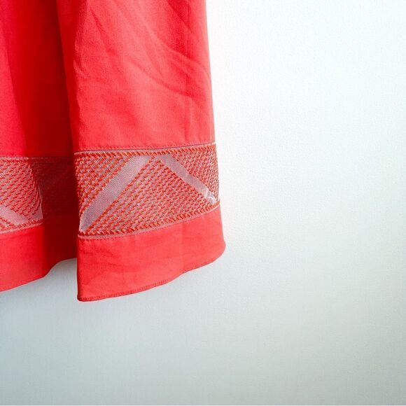 Esley Dress Fit & Flare Coral Sleeveless Side Zip Back Waist Elastic Women's S - Picture 3 of 9